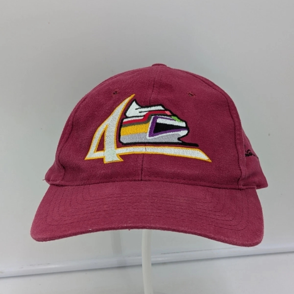 Vtg Salvador Dali Embroidered Snapback Hat Cap Maroon Sportcap